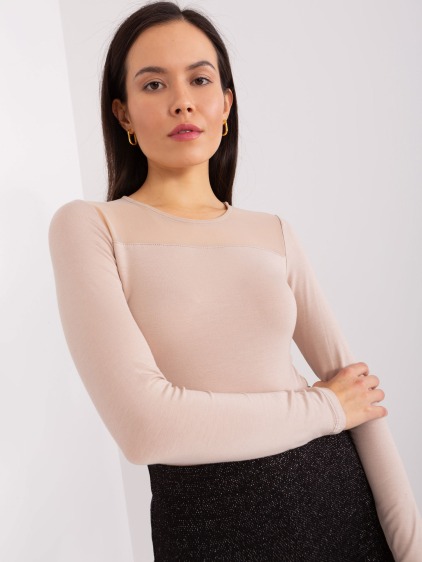 Dámska blúzka s dlhým rukávom BASIC FEEL GOOD béžová