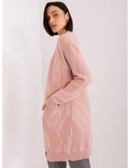 Dámský svetr s kapsami ADELINA světle růžový