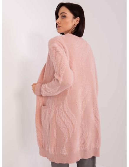 Dámský svetr s kapsami ADELINA světle růžový