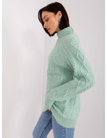 Dámský svetr kostkovaný ADRIA mátově zelený