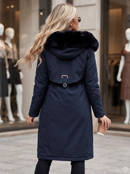 Dámska zimná bunda parka LUSTER tmavomodrá – fotografie produktu 3