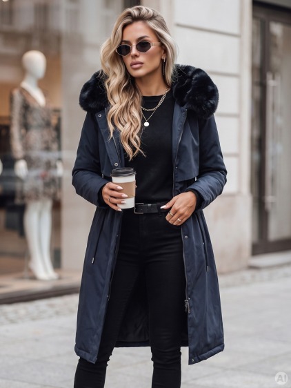 Dámska zimná bunda parka LUSTER tmavomodrá – fotografie produktu 5