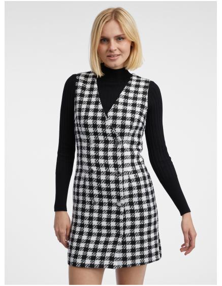 Fehér és fekete női kockás ruha