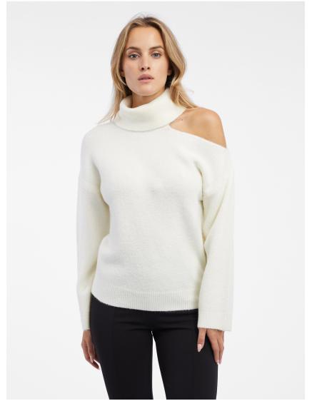 Krémszínű női garbó karöltővel