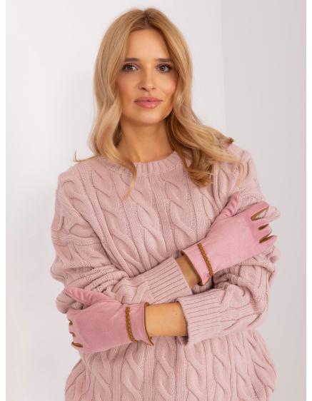 Női érintőkesztyű AMOSA világos rózsaszín