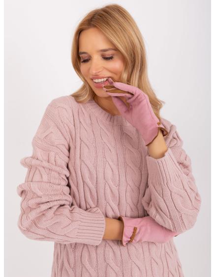 Női érintőkesztyű AMOSA világos rózsaszín