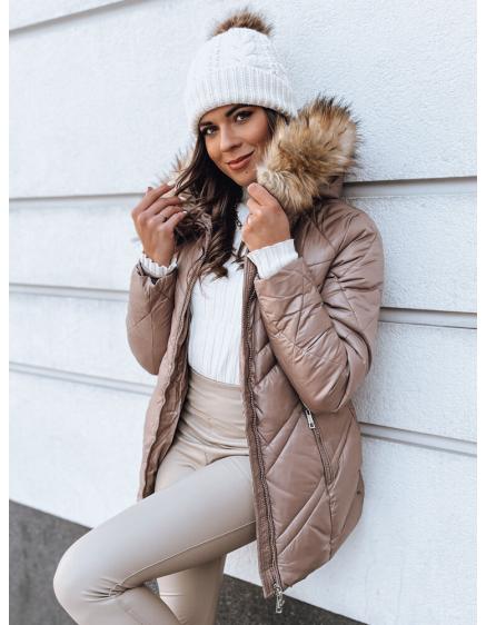 Dámska prešívaná zimná bunda SOLARIS cappuccino