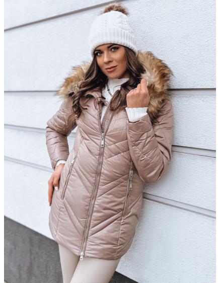 Dámska prešívaná zimná bunda SOLARIS cappuccino