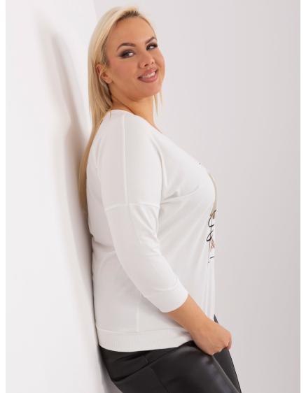 Dámská halenka s nápisem plus size DARIA ecru