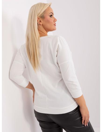 Dámská halenka s nápisem plus size DARIA ecru