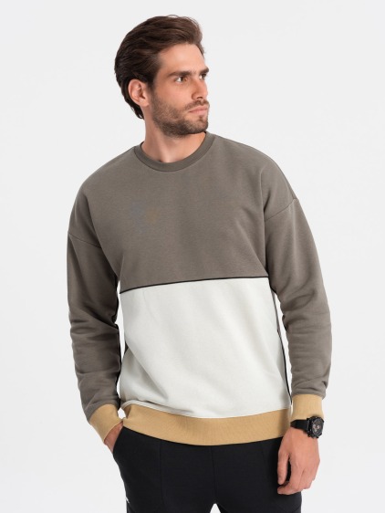 Férfi OVERSIZE khaki színű melegítőfelső