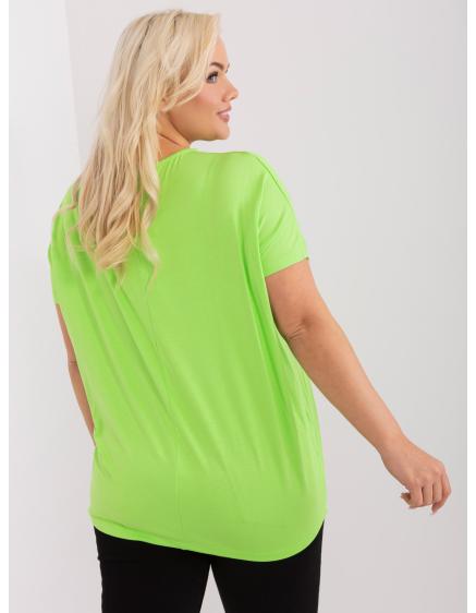 Női plus size blúz kerek nyakkivágással COSMA világoszöld