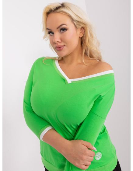 Női plus size blúz pamutból NICASA világoszöld