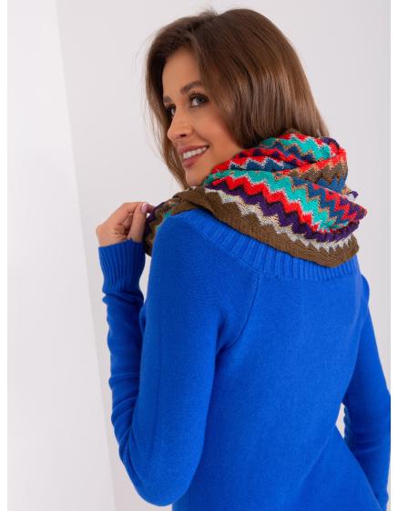 Dámsky vzorovaný komínový sveter AJTEN hnedý