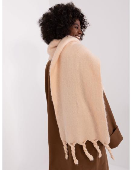 Női sál rojtokkal KIPA bézs színű