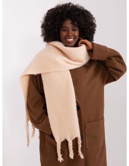 Női sál rojtokkal KIPA bézs színű