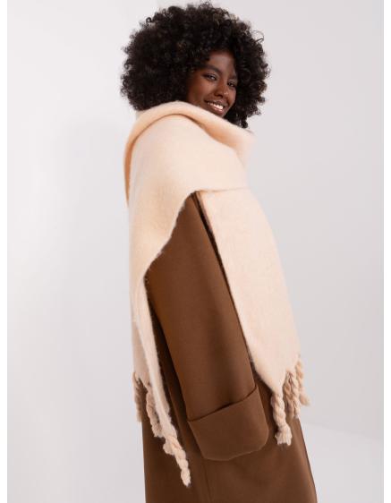 Női sál rojtokkal KIPA bézs színű