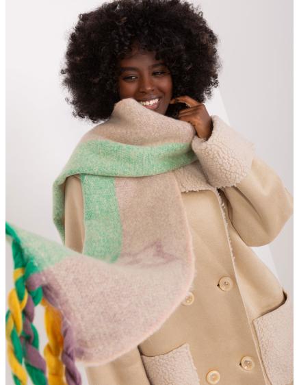 Női téli mintás sál PAT bézs színű