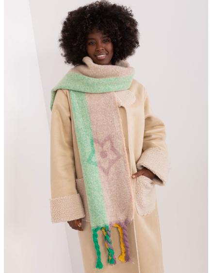 Női téli mintás sál PAT bézs színű