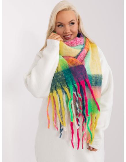 Dámská šála barevná kostkovaná MON růžovo-zelená 