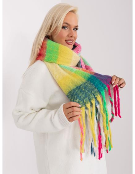 Dámská šála barevná kostkovaná MON růžovo-zelená 