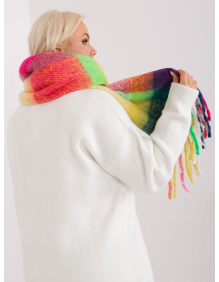 Dámská šála barevná kostkovaná MON růžovo-zelená 