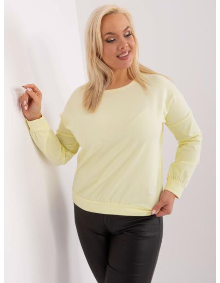 Dámská halenka plus size s kulatým výstřihem PEI světle žlutá 