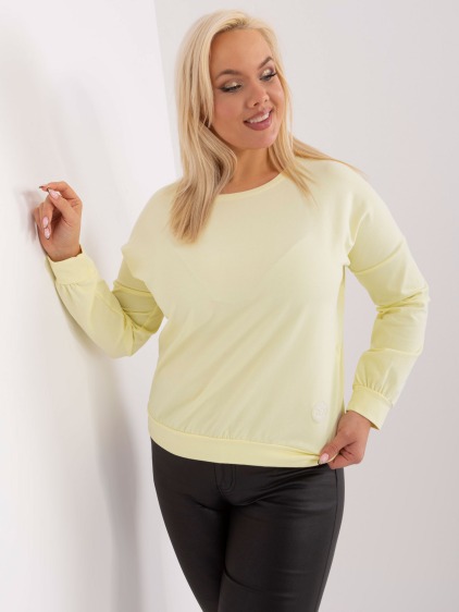 Dámská halenka plus size s kulatým výstřihem PEI světle žlutá 