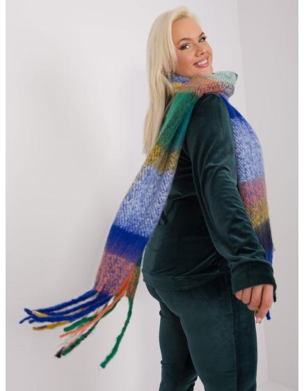 Dámská šála kostkovaná zimní PEC tmavě modrá a zelená 