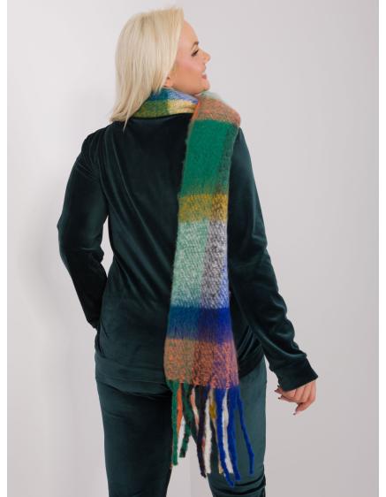 Dámská šála kostkovaná zimní PEC tmavě modrá a zelená 