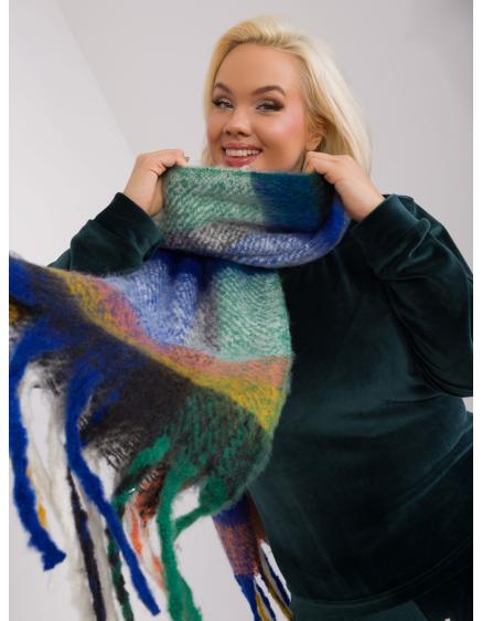 Dámská šála kostkovaná zimní PEC tmavě modrá a zelená 