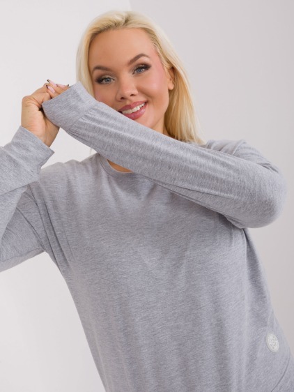 Dámská halenka plus size z bavlny AWE šedá  