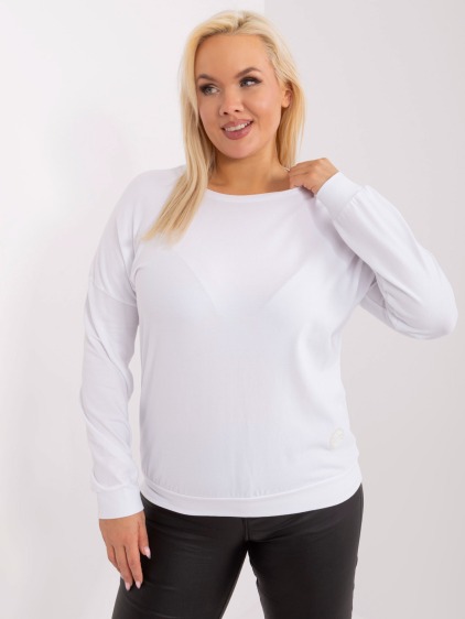Dámska plus size blúzka s okrúhlym výstrihom DAQ biela