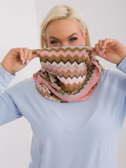 Dámska plus size blúzka s geometrickým vzorom MIN svetloružová