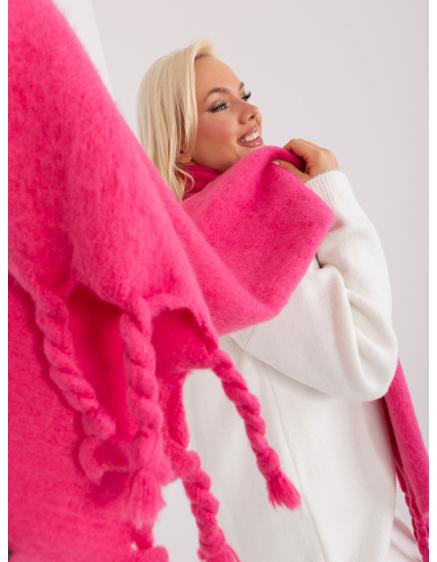 Dámská šála se střapci DAL tmavě růžová 