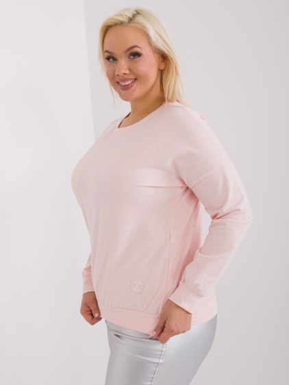Női plus size blúz hosszú ujjakkal DAV világos rózsaszínű