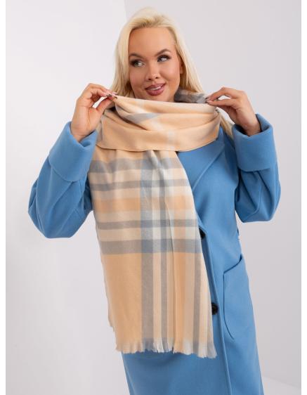 Női elegáns kockás sál FET barackszürke