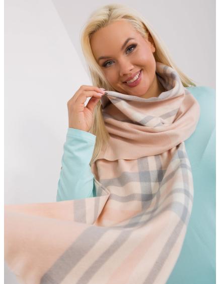 Női sál világos KOS rózsaszín és szürke