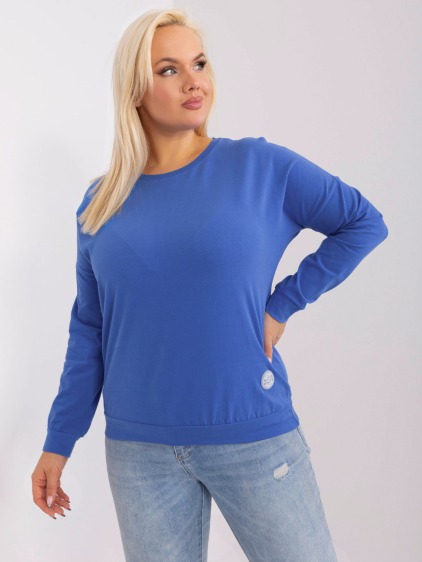 Női plus size blúz hosszú ujjakkal MEL sötétkék