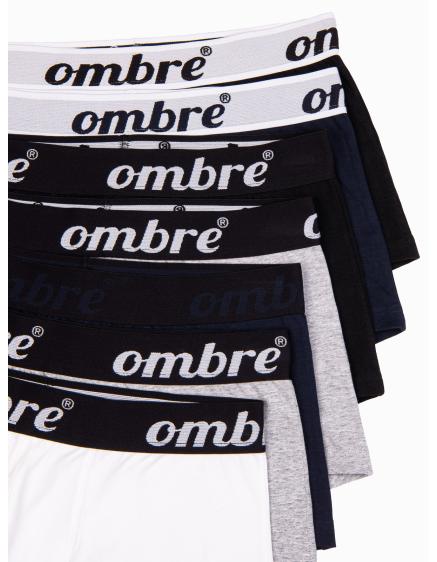 Pánske bavlnené boxerky s kontrastnou gumou 7-pack V2 OM-UNBO-0100 mix