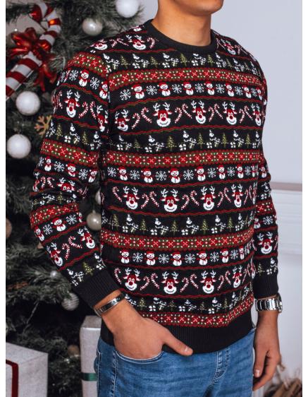 Férfi karácsonyi pulóver fekete
