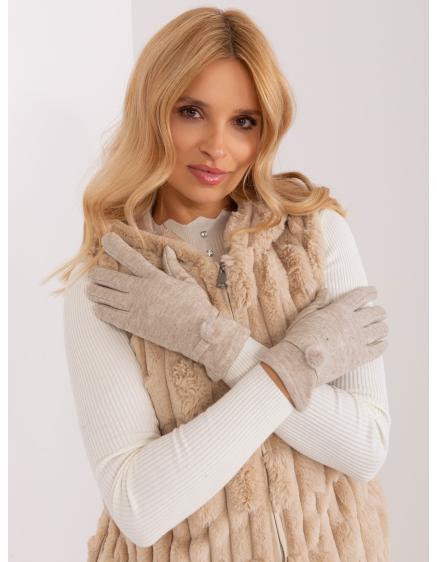 Dámske pásikavé rukavice KIT béžové