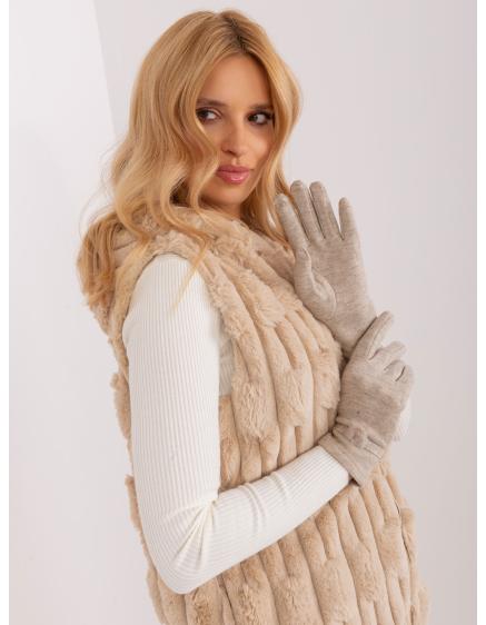 Dámske pásikavé rukavice KIT béžové