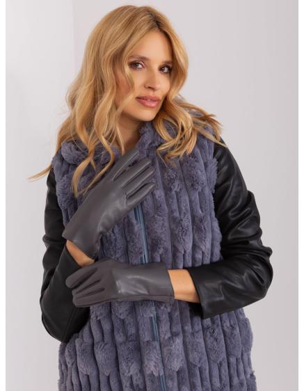 Női bőrkesztyű POTU sötétszürke