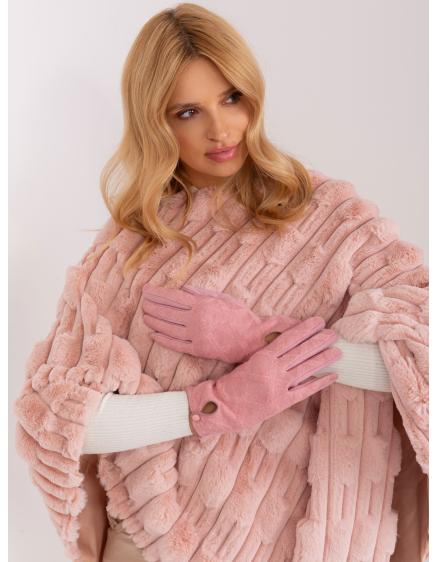 Dámske rukavice s ozdobnými gombíkmi POTA svetlo ružová