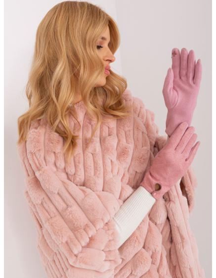 Dámske rukavice s ozdobnými gombíkmi POTA svetlo ružová