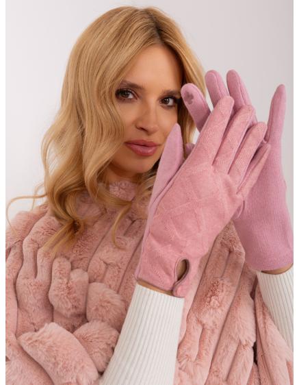Dámske rukavice s ozdobnými gombíkmi POTA svetlo ružová