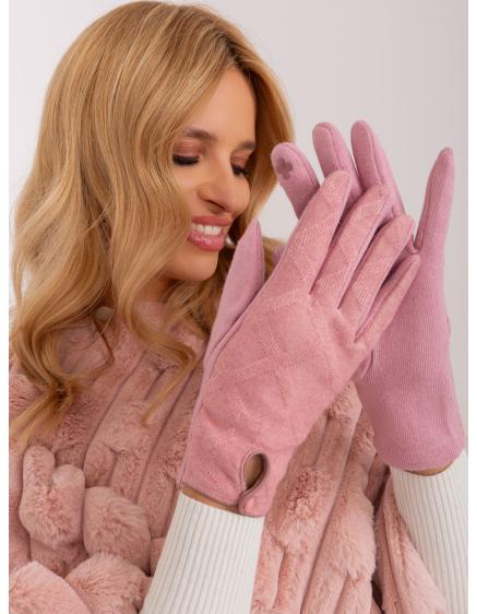 Dámske rukavice s ozdobnými gombíkmi POTA svetlo ružová