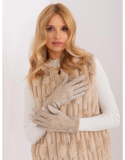 Dámské rukavice s geometrickým vzorem GEA béžové 