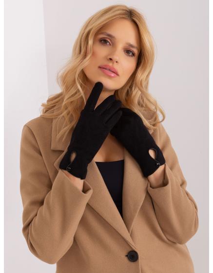 Dámske rukavice s ozdobnými gombíkmi JIP čierna